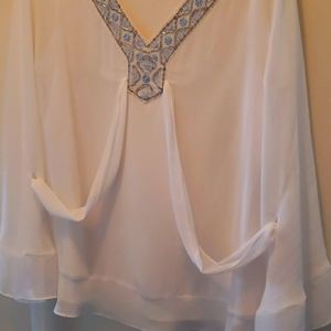 WHBM White Blouse Size L